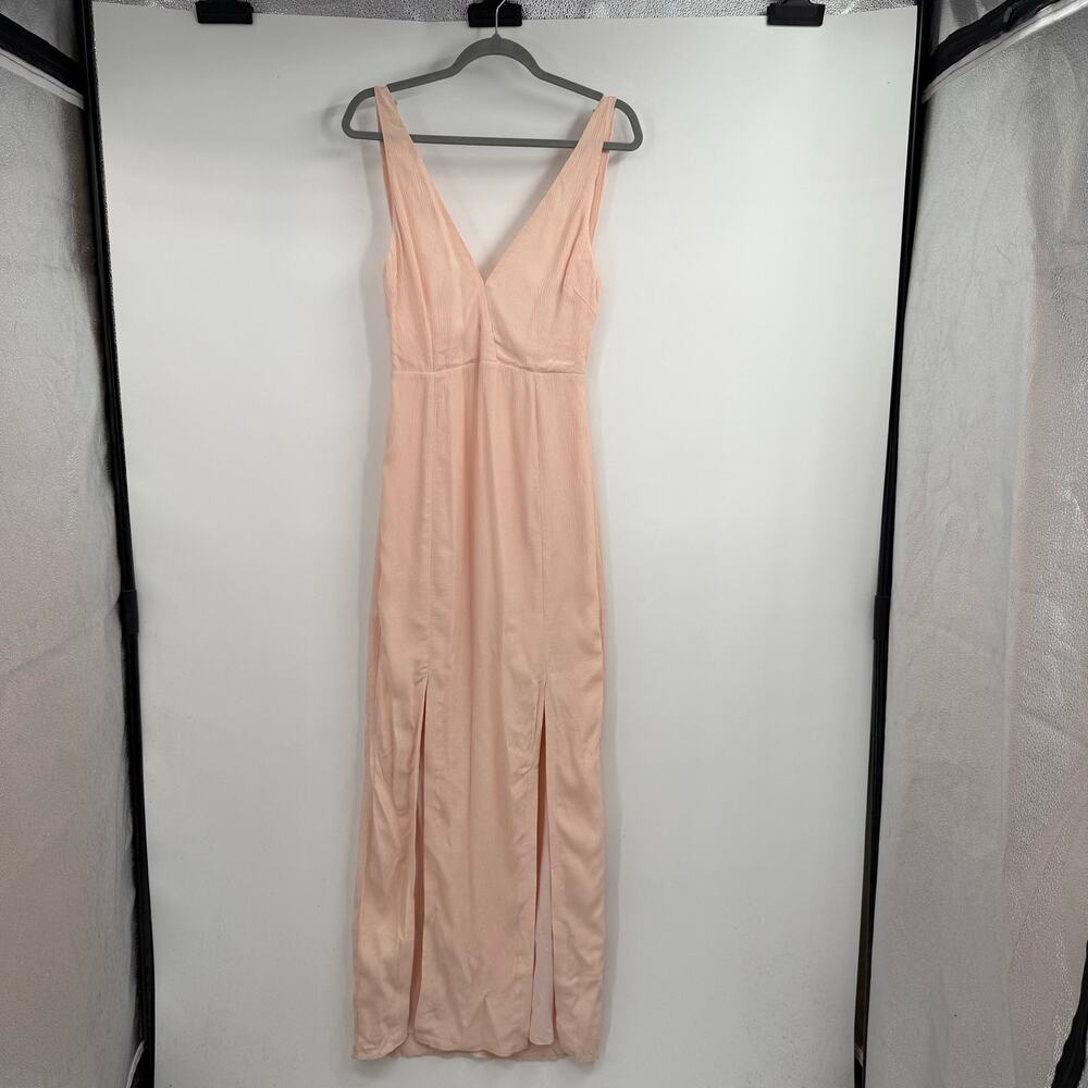 NWT Winona Sleeveless Formal Maxi Dress Womens Size US 4 Peach Pink Front Slit